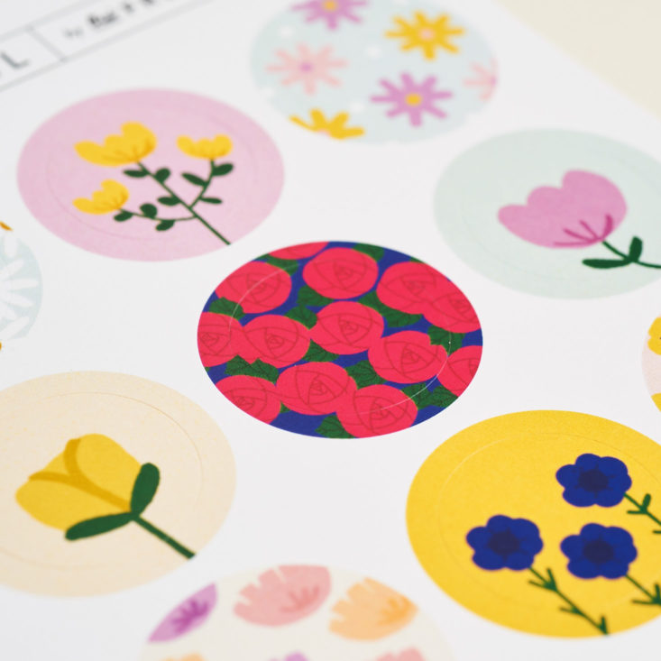 close up of flower stickers
