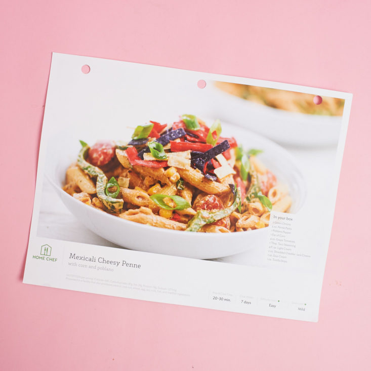 home chef cheesy pasta dish