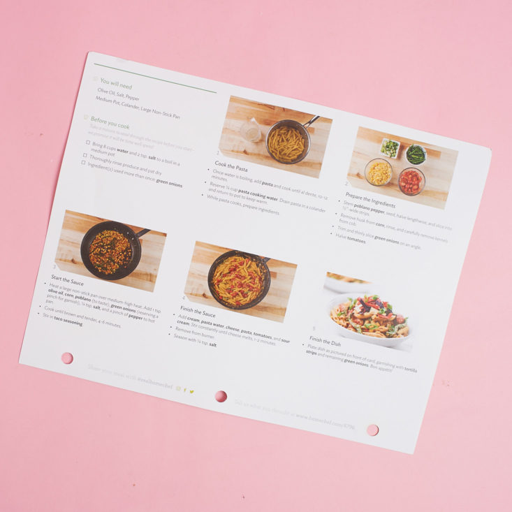 home chef pasta recipe