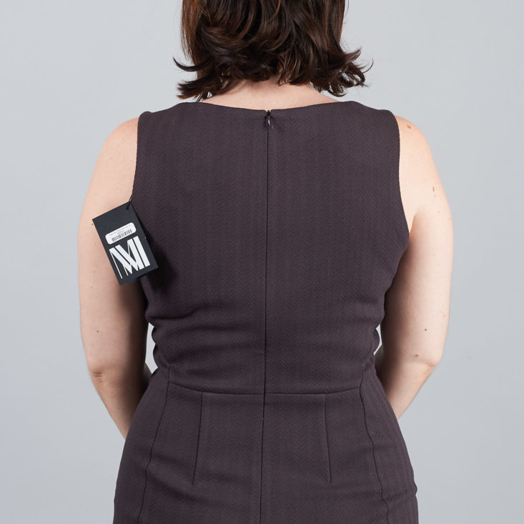 mm lafleur gray dress from behind