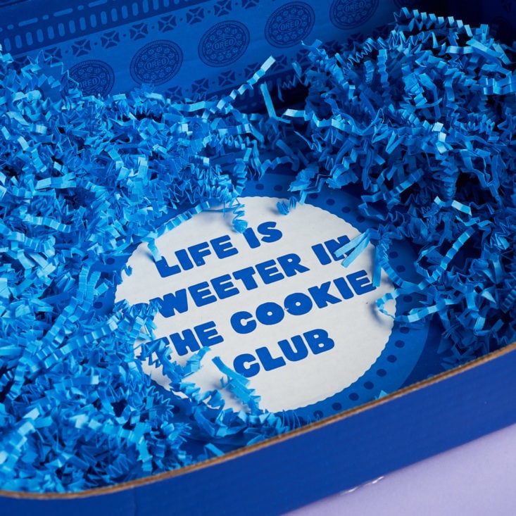 Inside Bottom of Box Says "Life is Sweeter in the Cookie Club"