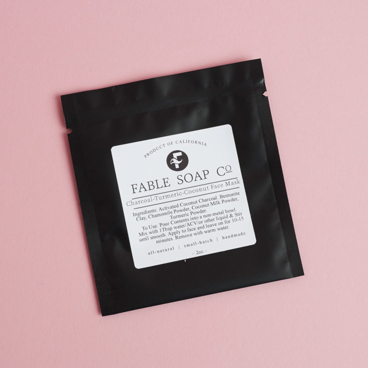 Fable Soap Co Charcoal Turmeric Coconut Face Mask