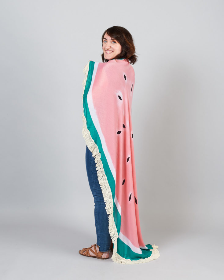 quirky crate blanket on model