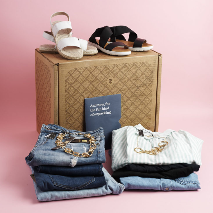 Trunk Club box with items unpacked