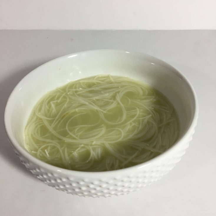 Umai Crate May 2018 - asian rice noodles green curry done