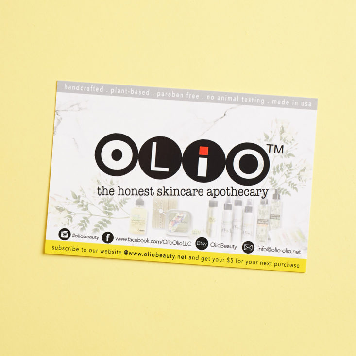 clean routine beauty olio card