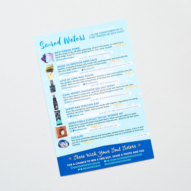 goddess provisions product list