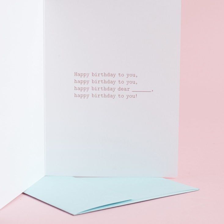 inside of Birthday gifts card