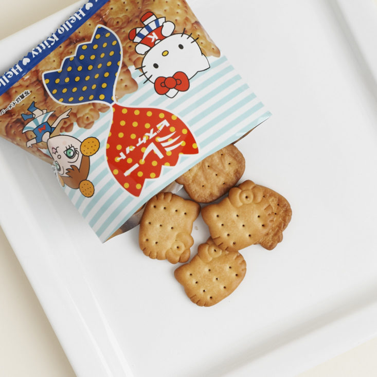 Hello Kitty cracker cookies spilling on plate