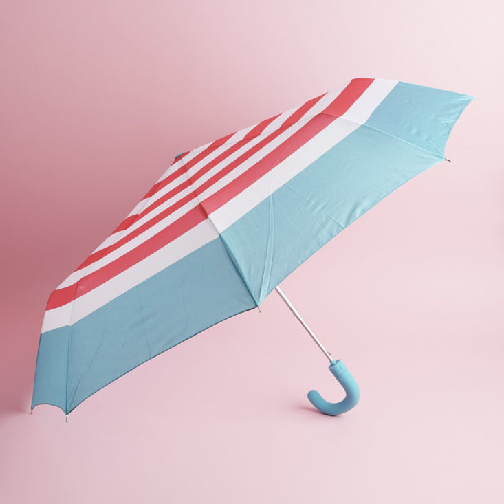 expanded striped umbrella