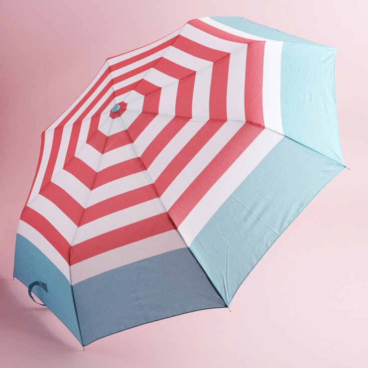 top of striped umbrella