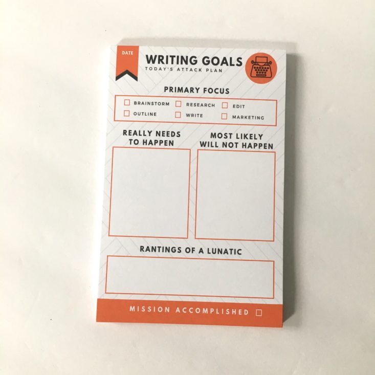 Scribbler writing goals pad