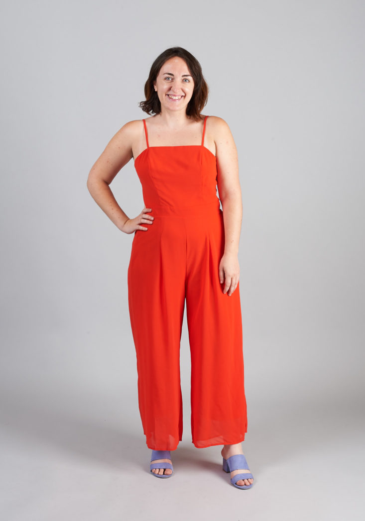 shoedazzle red jumpsuit