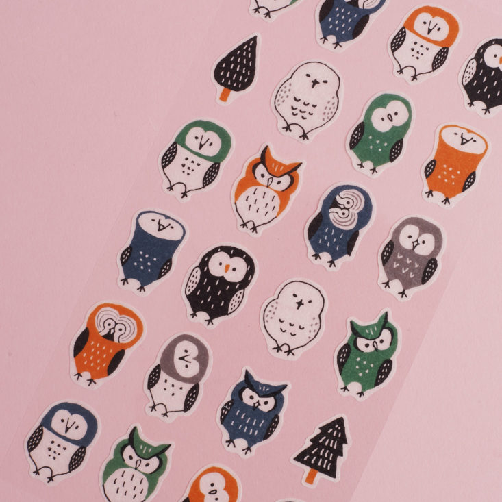 close up of Mindwave Owl Sticker Sheet