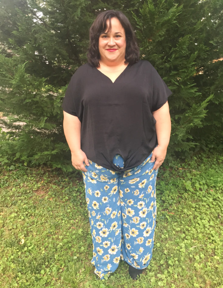 Tie Front Satin Top by Lucky Brand