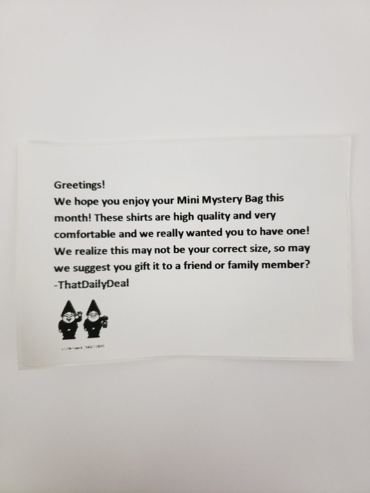 mini monthly mystery note