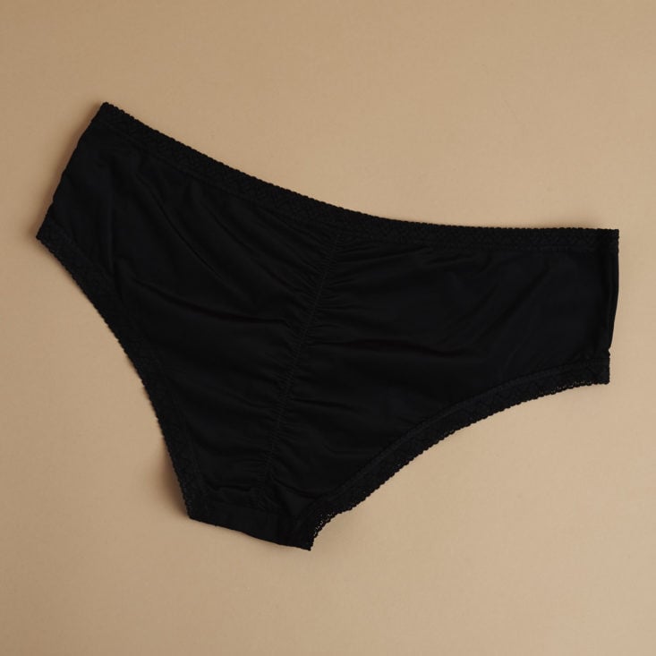 back of Blush The micro laced trimmed hipster underwear in black