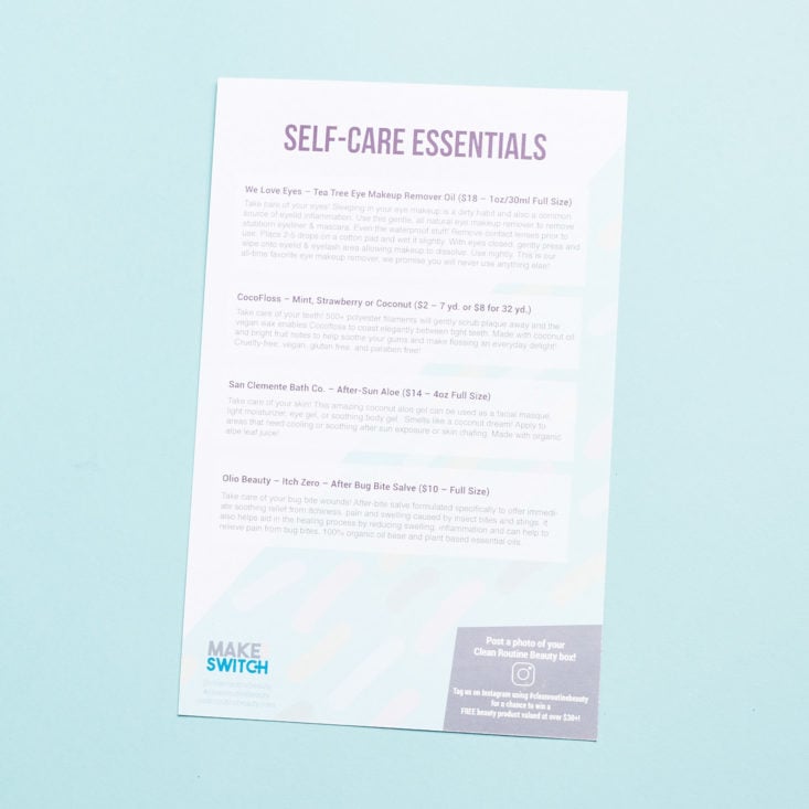 clean routine beauty self care card