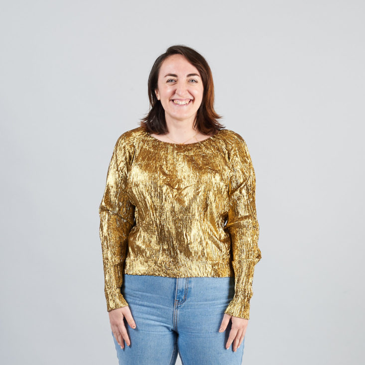 divine trash vintage gold shirt on model