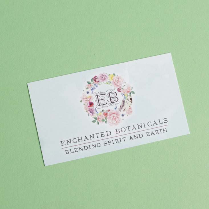 Enchanted Botanicals business card