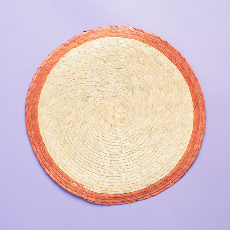 globein placemat with orange trim