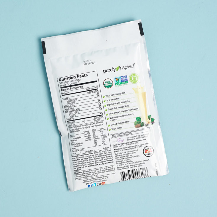 little life box organic protein powder packet