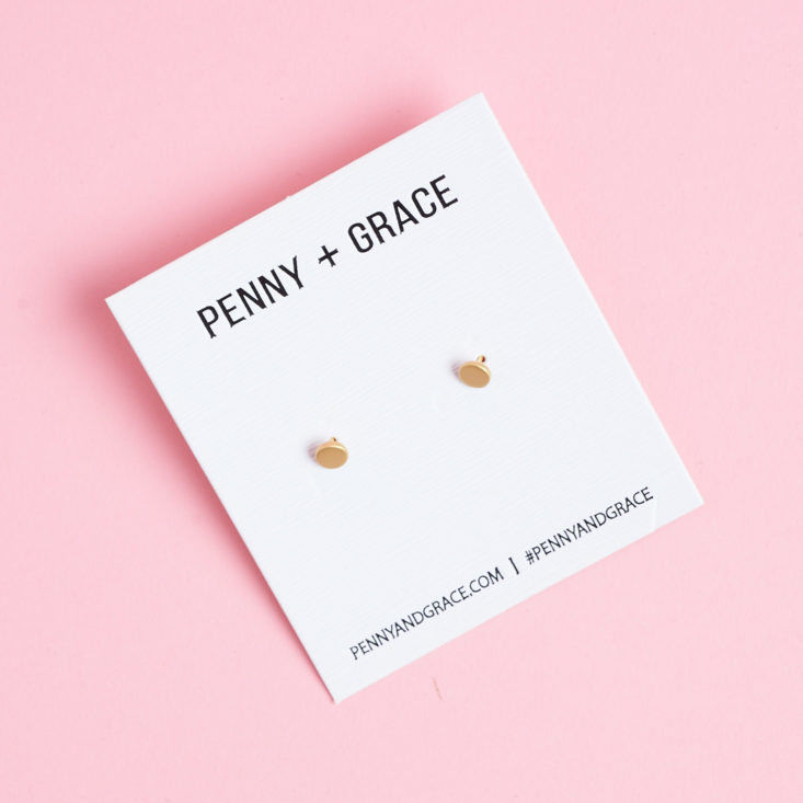 penny and grace gold dot earrings