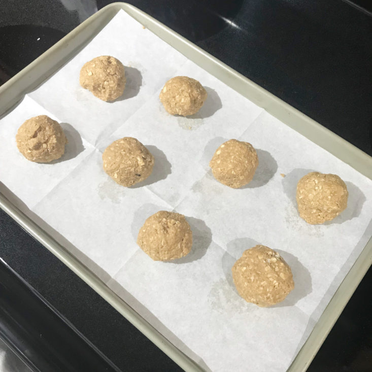 cookies on baking sheet before oven