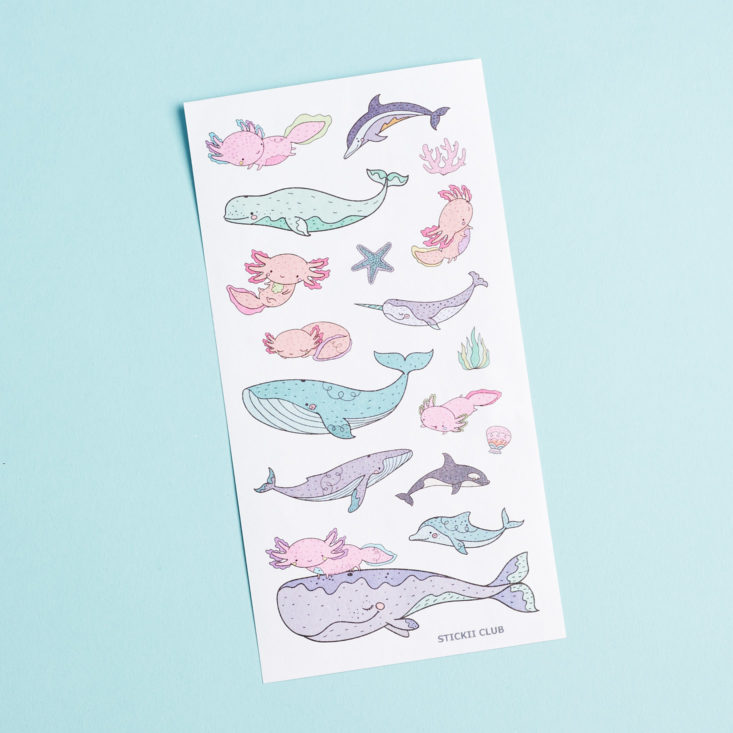 stickii whale sticker sheet