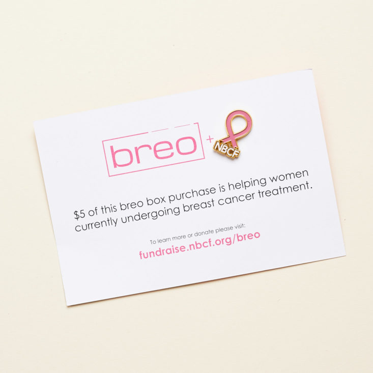 Breo Box Fall September 2018 - Breo NBCF Help Card With Pin Top