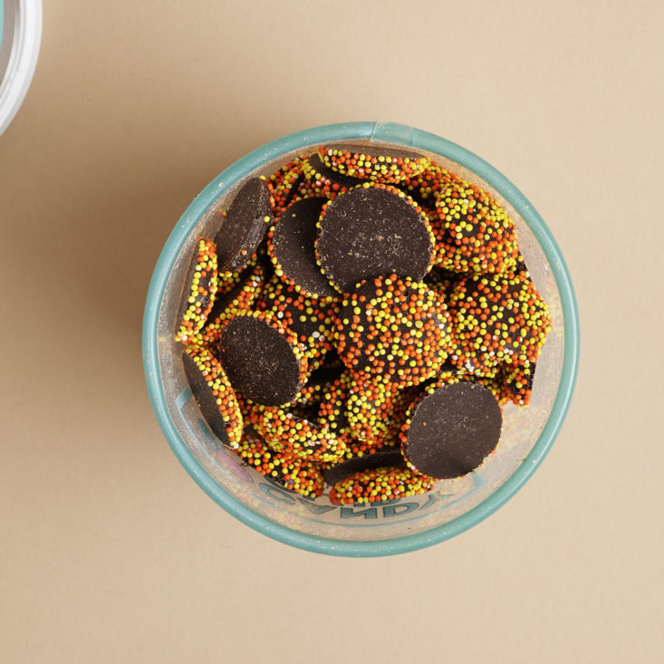 looking down at Arway® Dark Chocolate Fall Nonpareils