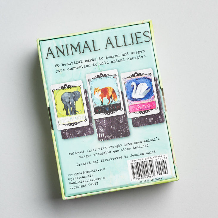 Goddess Provisions Wild Wisdom animal allies back of box