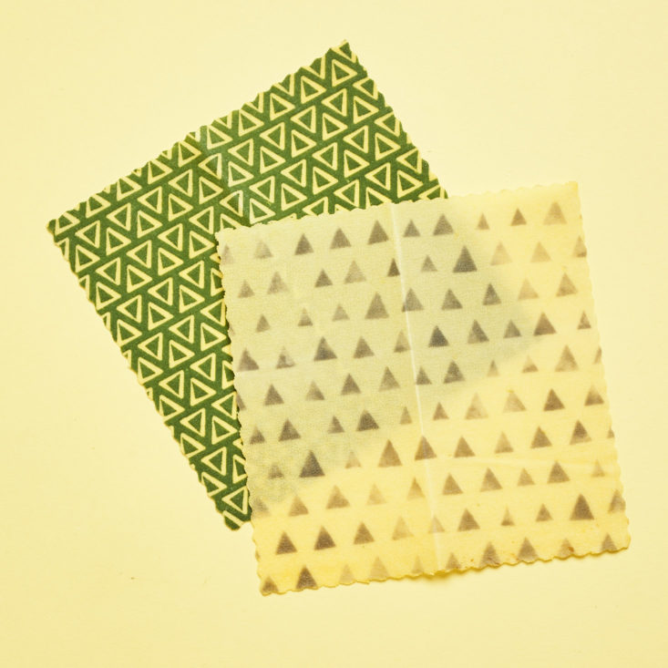 unfolded Ho Ola Mauna Print Beeswax Wraps 2 pack