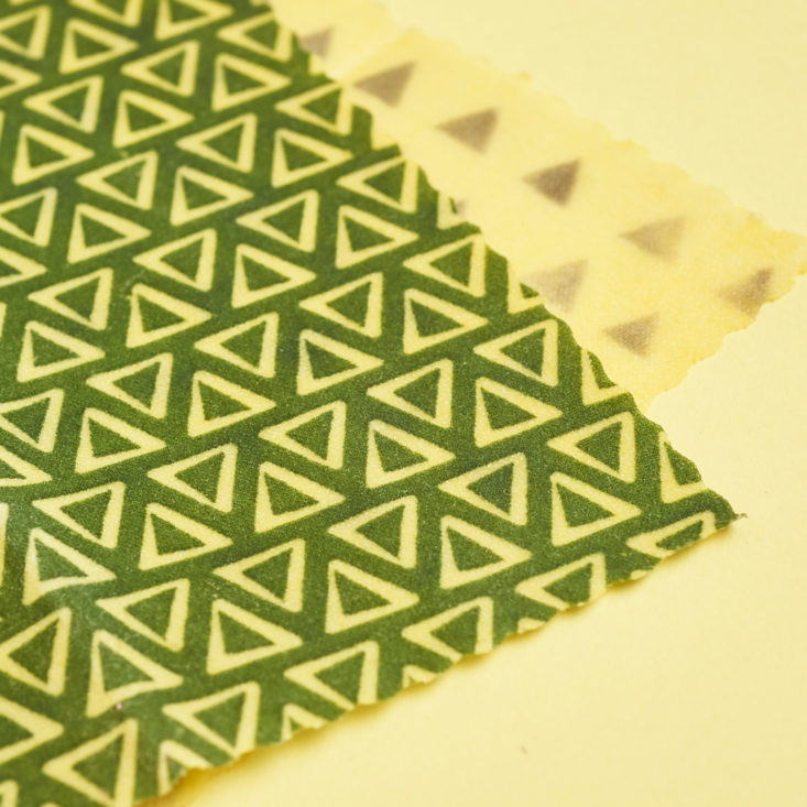 close up of Ho Ola Mauna Print Beeswax Wraps 2 pack
