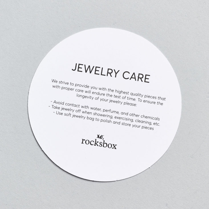 rocksbox care card