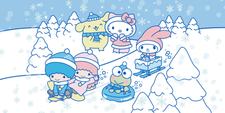 sanrio small gift crate let it snow winter crate