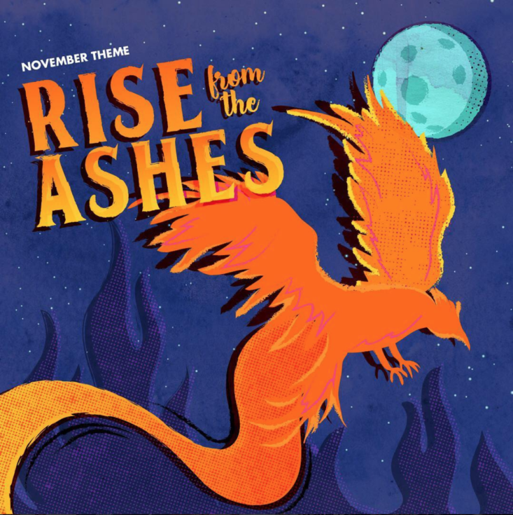 owlcrate november theme rise from the ashes