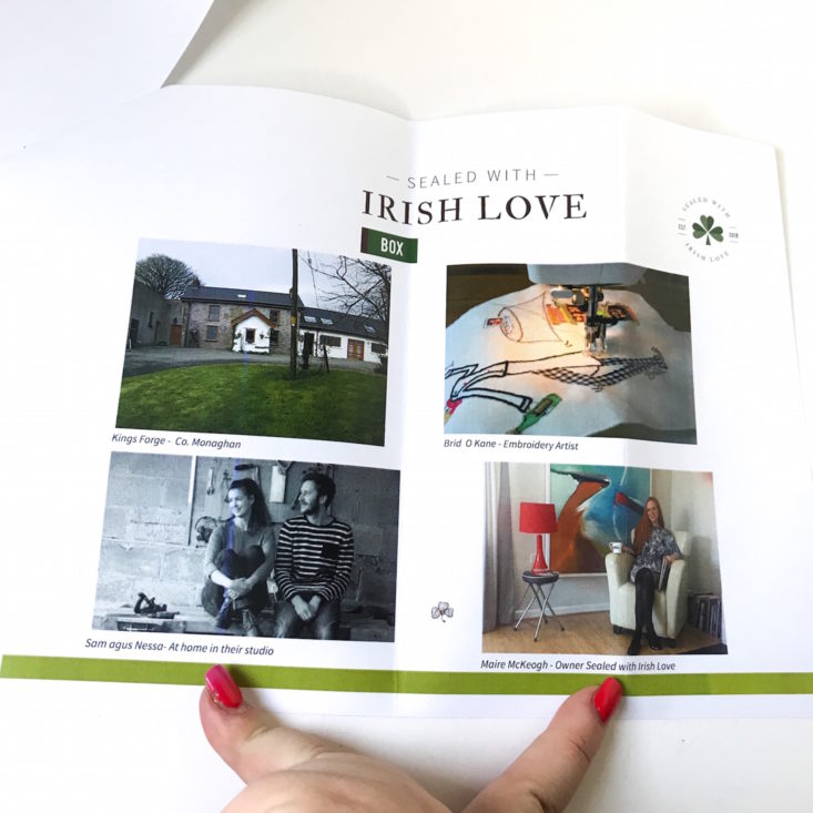 Sealed With Irish Love info sheet 2