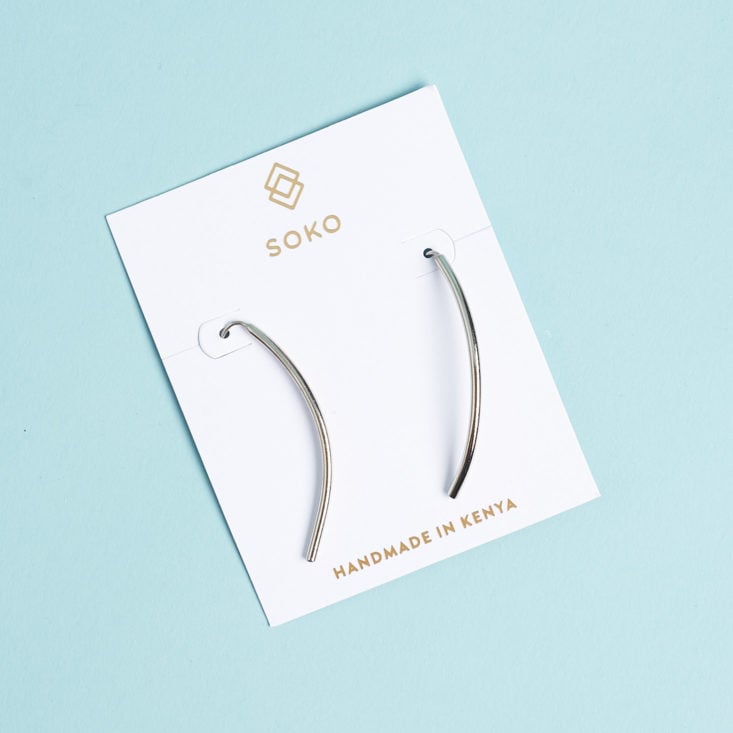 causebox welcome box silver arc earrings