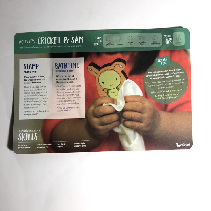 Cricket Crate October 2018 - activity instructions back