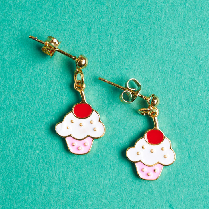 Earfleek pink cupcake dangling earrings