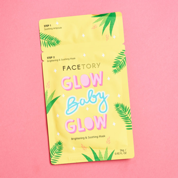 Facetory October 2018 Glow Baby Glow Sheet Mask