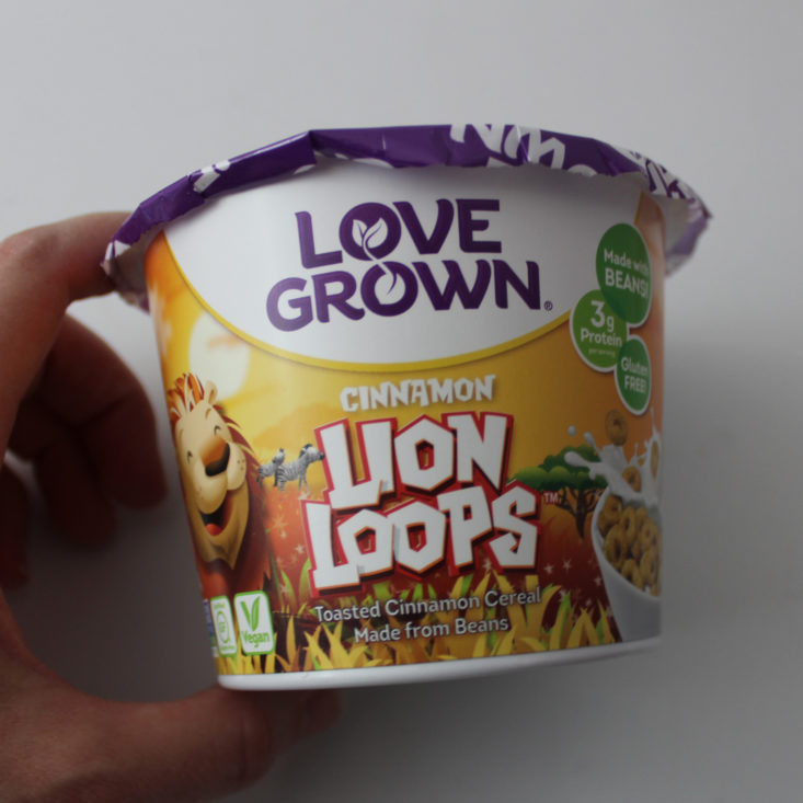 Fit Snack Box October 2018 - Love Grown Cinnamon Lion Loops Cereal Front