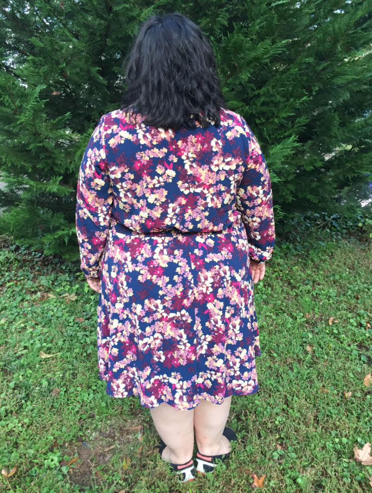 JustFab Subscription Box Review & BOGO Offer October 2018 - Smocked Sleeve Dress Back