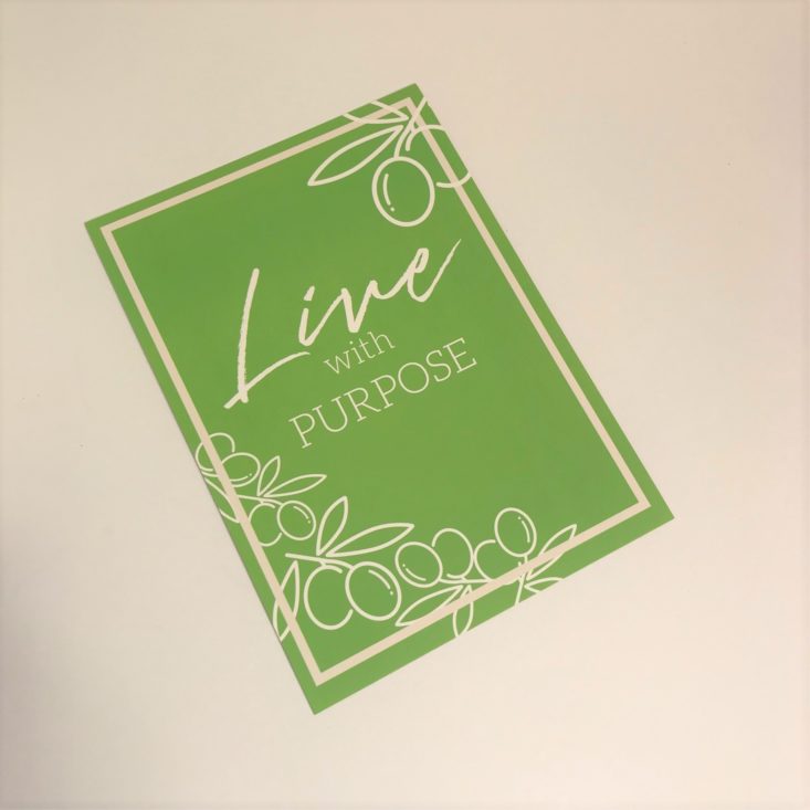 Loved + Blessed “Purpose” November 2018 - Mini Poster – Live with Purpose Front