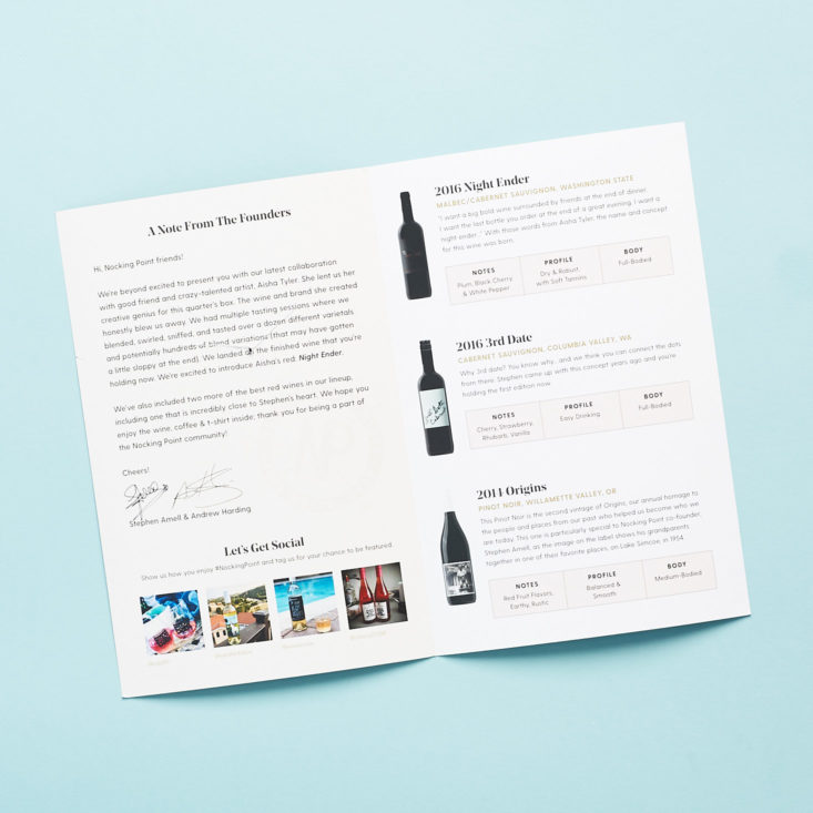 Nocking Point Wine Club Fall October 2018 - Info Card Open