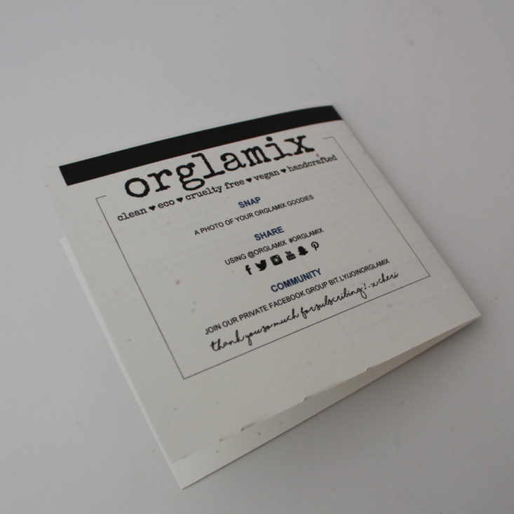 Orglamix October 2018 - Booklet Back Top