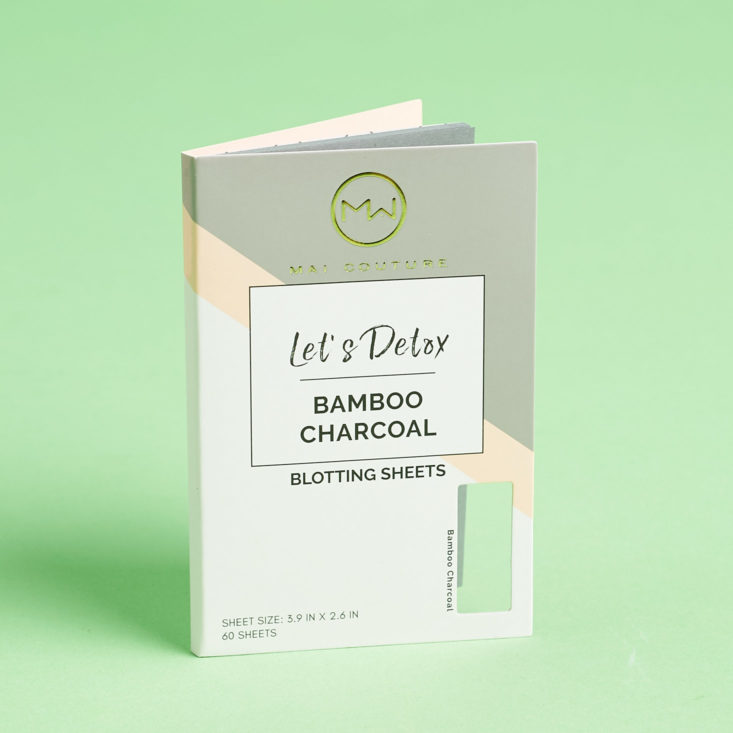Petit Vour October 2018 - Bamboo charcoal Blotting Paper Front
