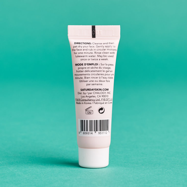 Play! Smarts by Sephora K-Beauty October 2018 - rub-a-dub Refining Peel Gel Back