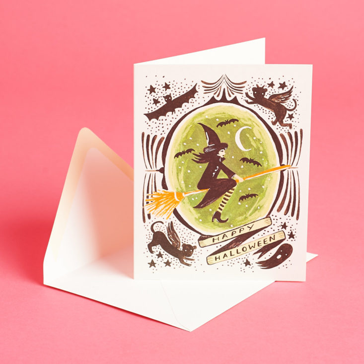 Postmarkd Studio witch on broomstick card